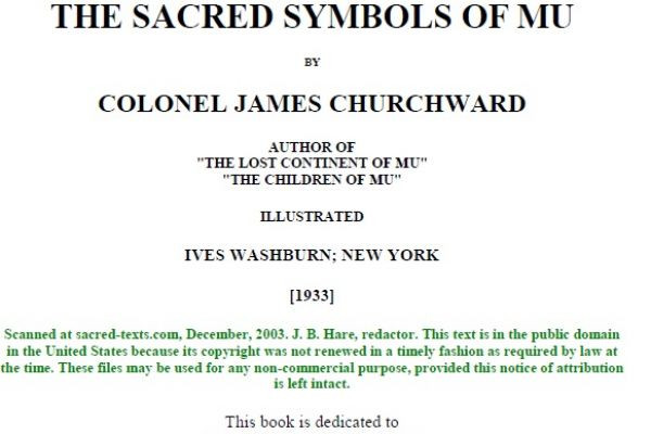 Churchward, C. James - The Sacred Symbols of Mu