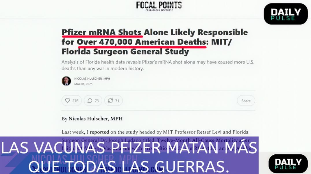 Vacunas Pfizer Matan más que todas las Guerras Juntas