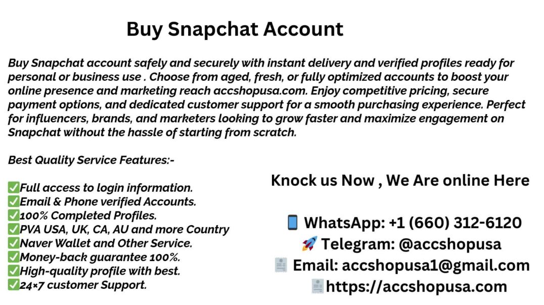 Top 2 Best Site To Buy Snapchat Account
